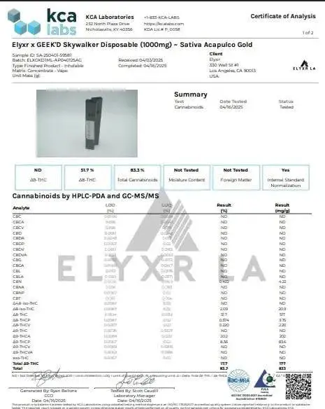 GEEK’D X ELYXR LA ACAPULCO GOLD | SATIVA - Image 2